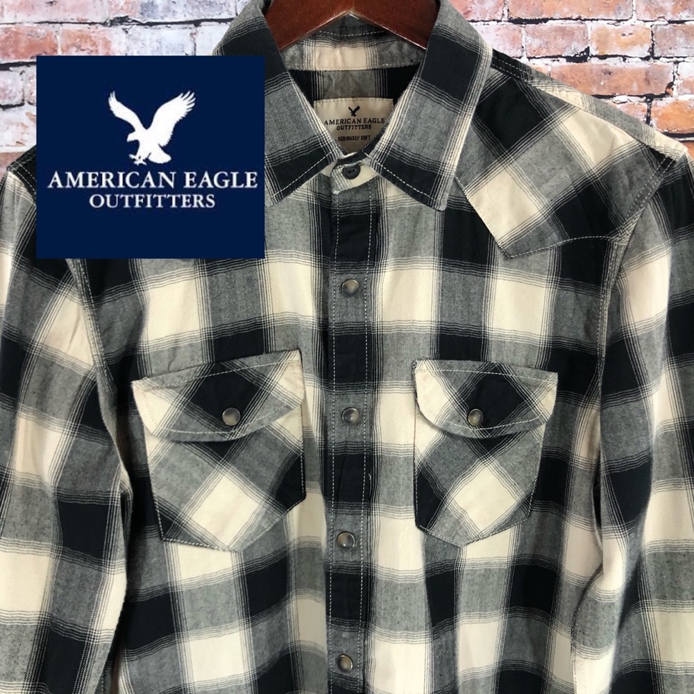 American Eagle 🦅 Plaid Western Style Shirt